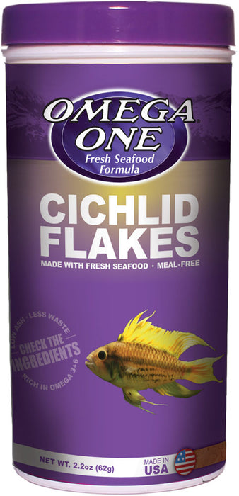 Omega One Cichlid Flakes 2.2oz (62g)
