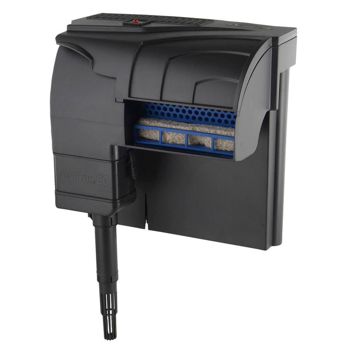Aqueon Quietflow LED Pro Aquarium Power Filter rated for 50 gallons or less.