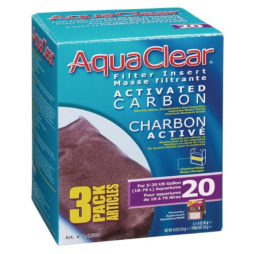 3 Pack of activated carbon for aquaclear 20/mini