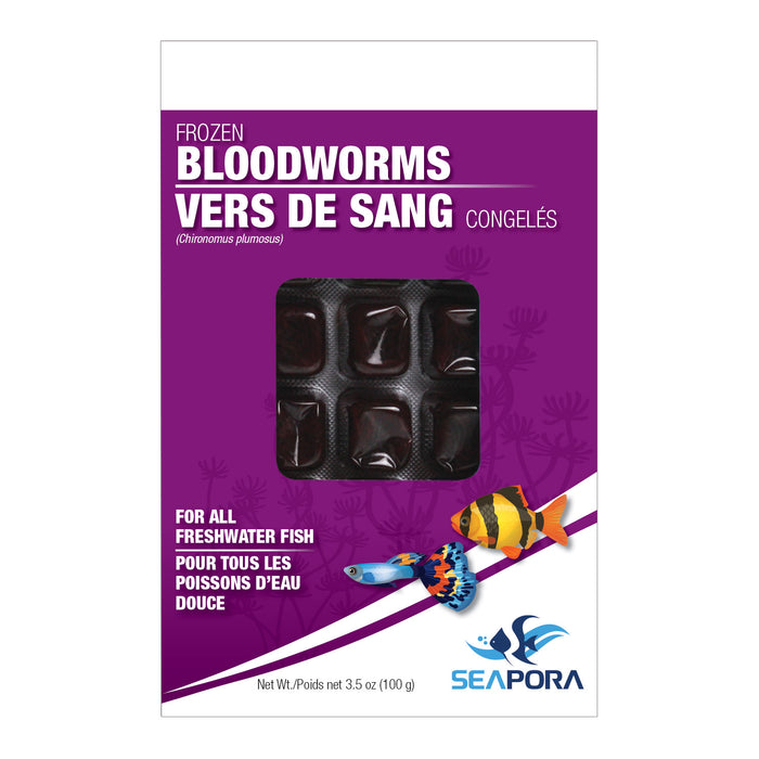 Seapora Frozen Bloodworms - 35 Cubes - 100g
