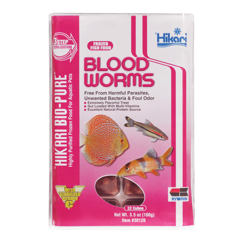Hikari  Bio-Pure Frozen Blood Worms - Cubes - 3.5oz