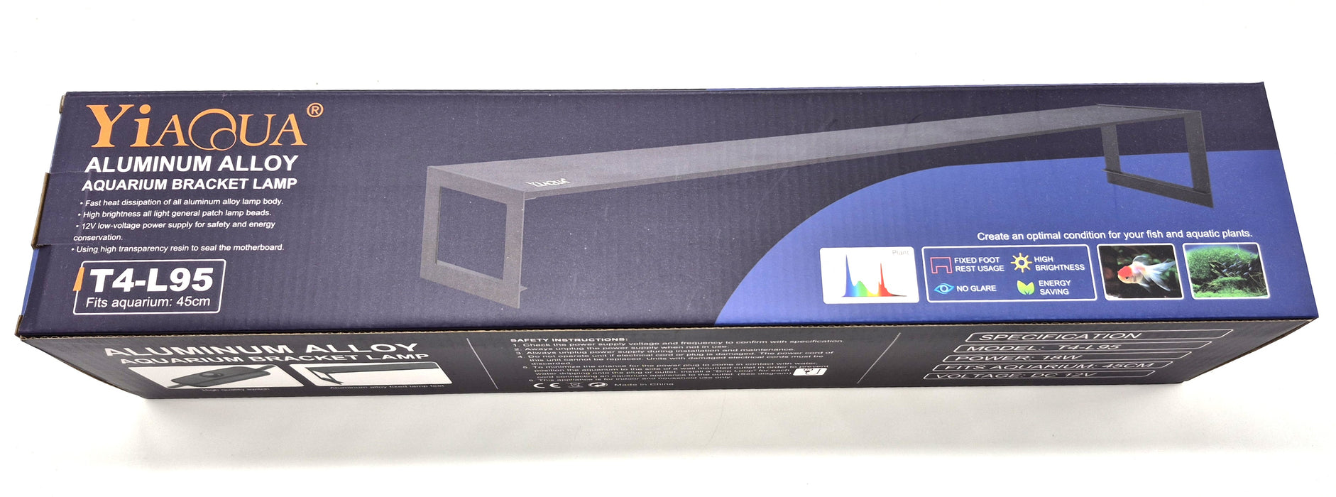 YiaQua Full Spectrum Planted LED Light T4-L95 (18")