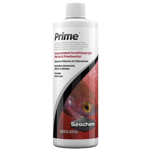 500 ml of Seachem Prime, a concentrated conditioner for saltwater and freshwater aquariums.