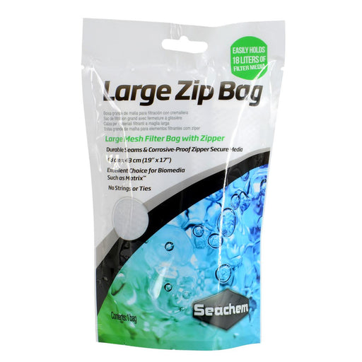 Seachem large mesh filter bag with zipper.