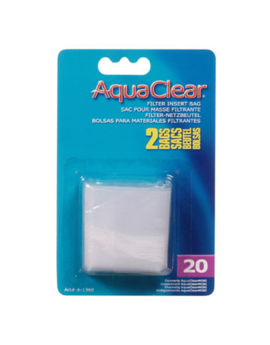 AquaClear Nylon Filter Media Bags for AquaClear 20 Power Filter - 2 pk
