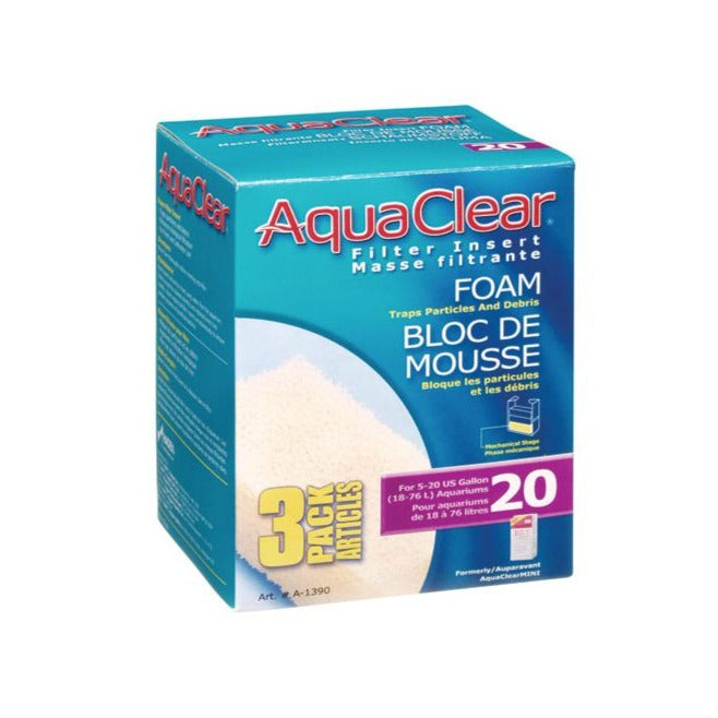 AquaClear 20 Foam Filter Inserts - 3 Pack