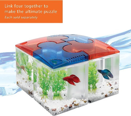 Aqueon Betta Puzzle Aquarium Kit Blue - 0.5 Gallon